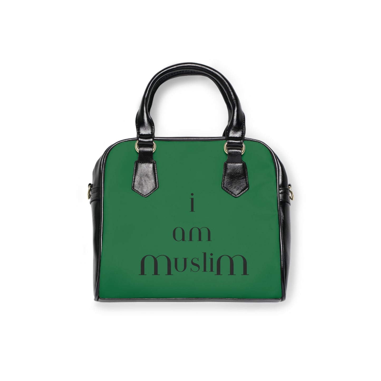 DARK GREEN I AM MUSLIM Shoulder Handbag