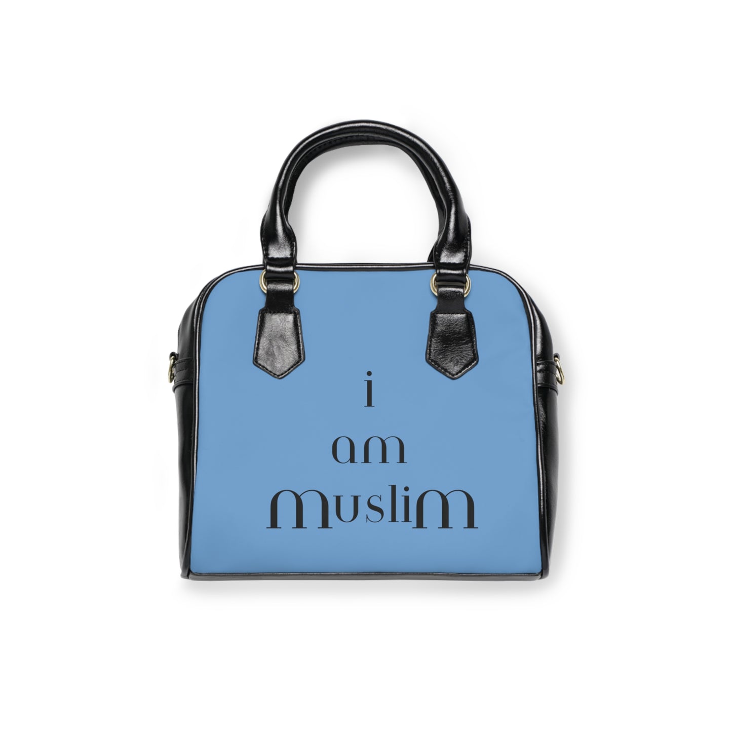 POWDER BLUE I AM MUSLIM Shoulder Handbag