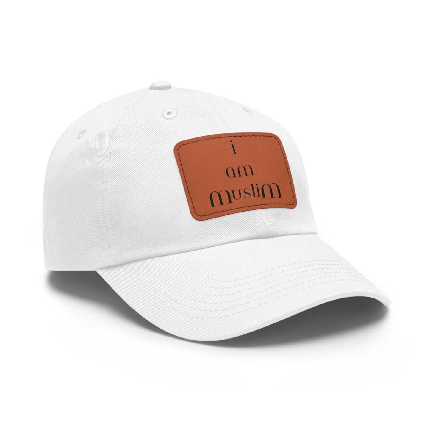 I AM MUSLIM Dad Hat with Leather Patch (Rectangle)