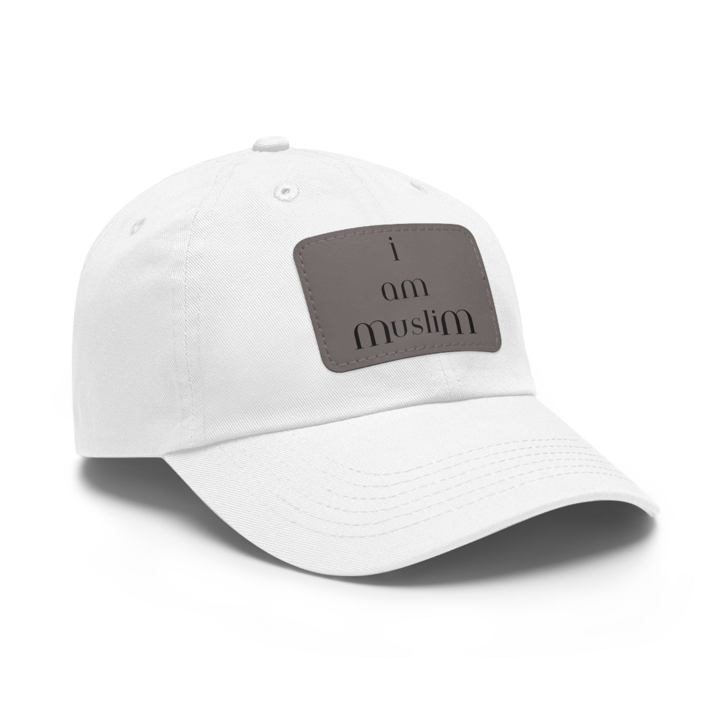 I AM MUSLIM Dad Hat with Leather Patch (Rectangle)