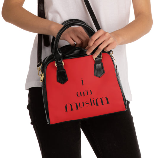 RED I AM MUSLIM Shoulder Handbag