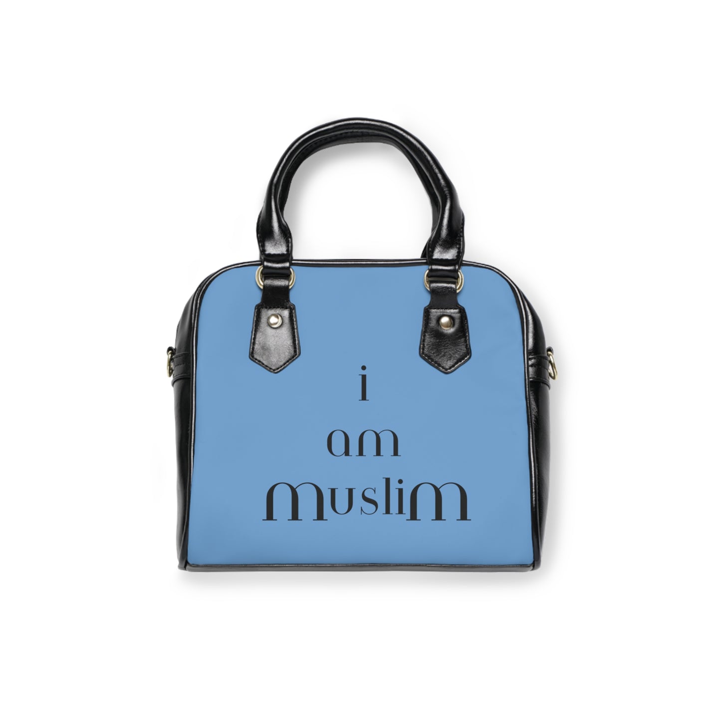 POWDER BLUE I AM MUSLIM Shoulder Handbag