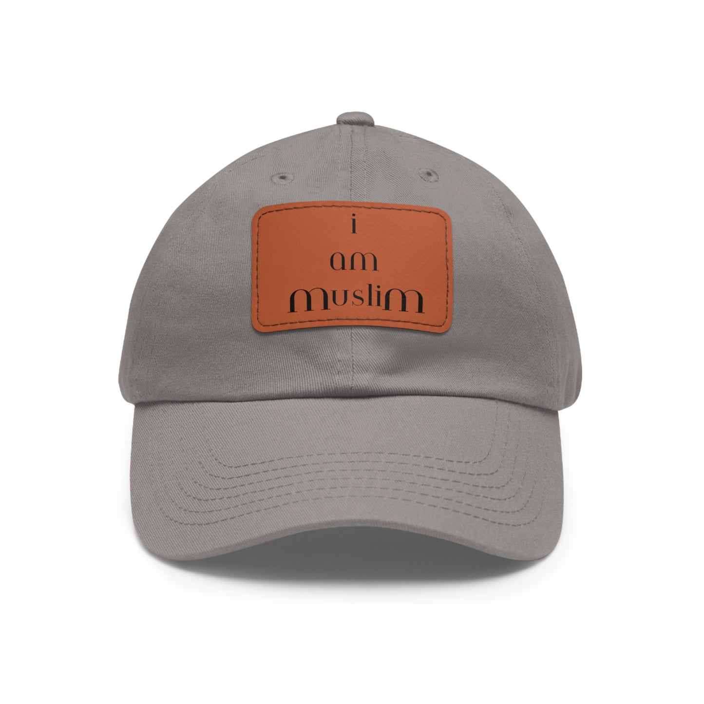 I AM MUSLIM Dad Hat with Leather Patch (Rectangle)