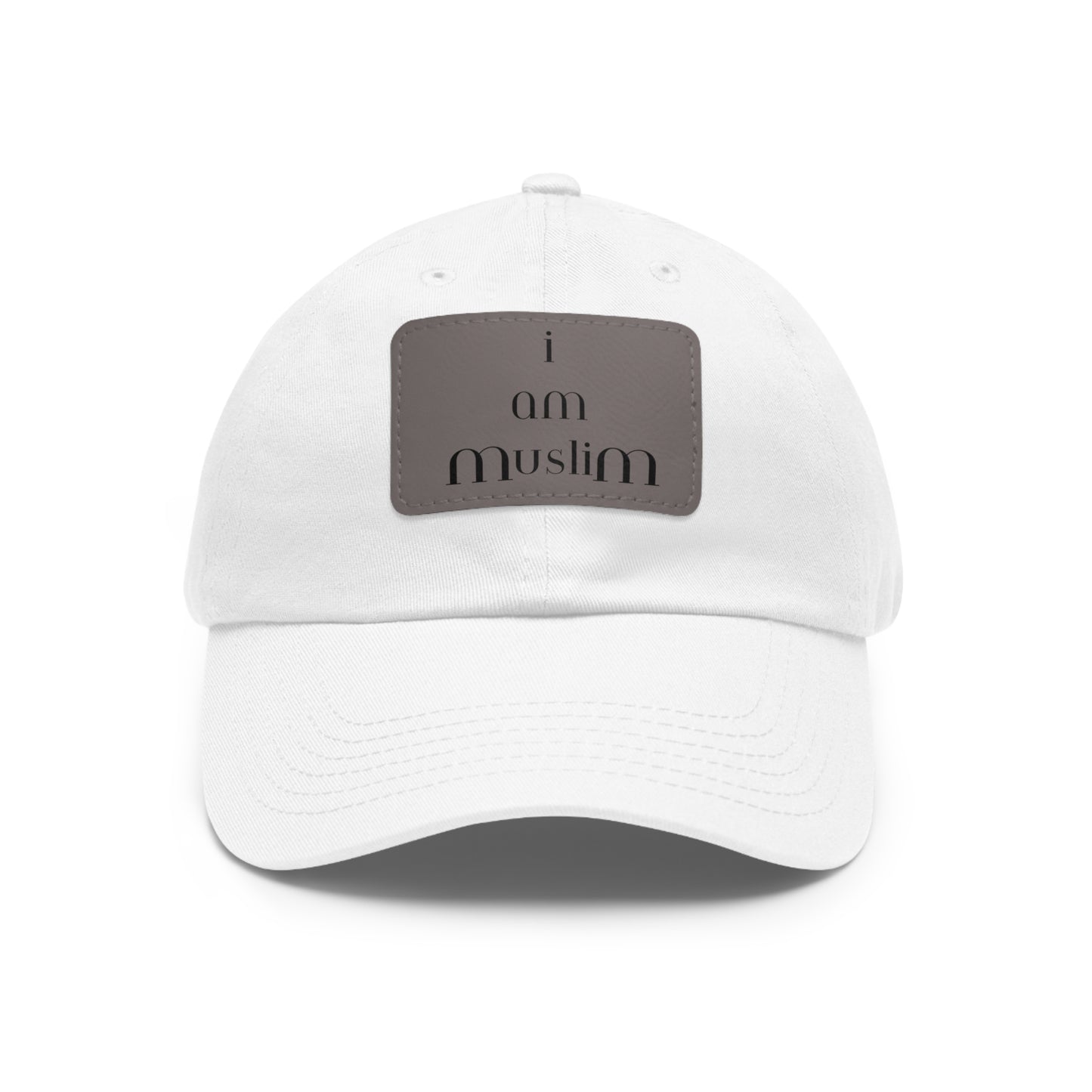 I AM MUSLIM Dad Hat with Leather Patch (Rectangle)