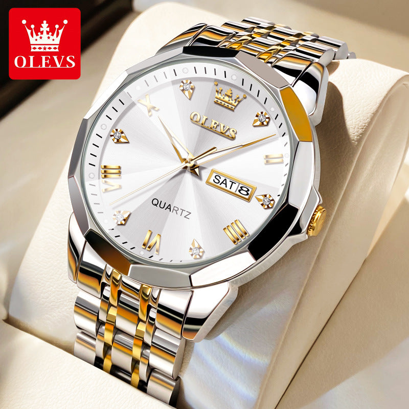 Oris brand watch manufacturers wholesale business fashion double calendar quartz watch waterproof men's watch men's watch