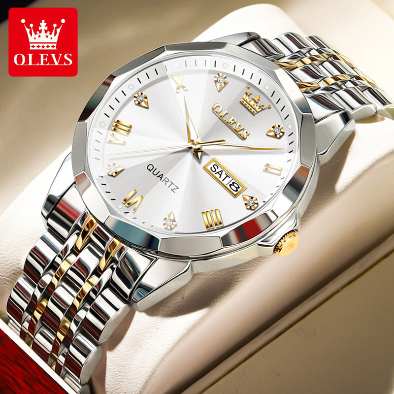 Oris brand watch manufacturers wholesale business fashion double calendar quartz watch waterproof men's watch men's watch