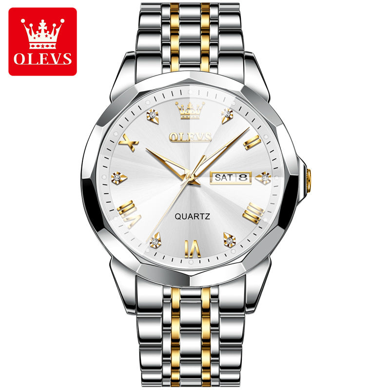 Oris brand watch manufacturers wholesale business fashion double calendar quartz watch waterproof men's watch men's watch