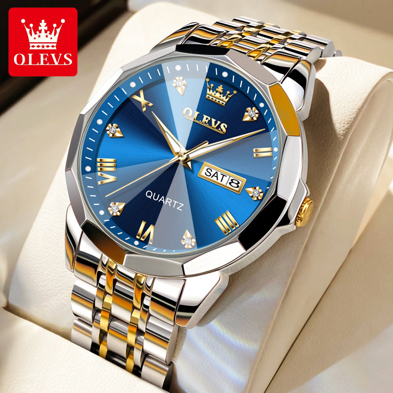 Oris brand watch manufacturers wholesale business fashion double calendar quartz watch waterproof men's watch men's watch