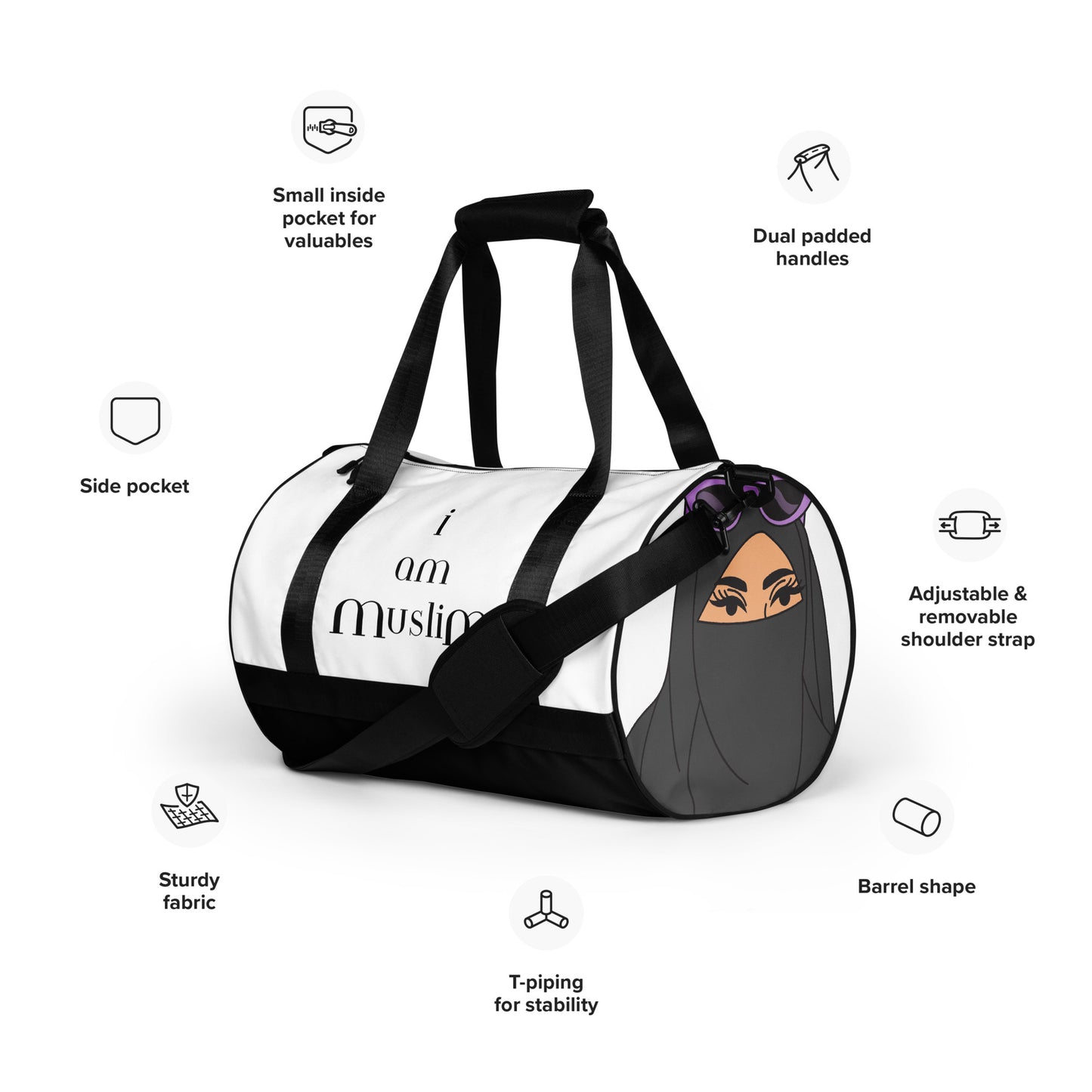 I am Muslim  gym bag